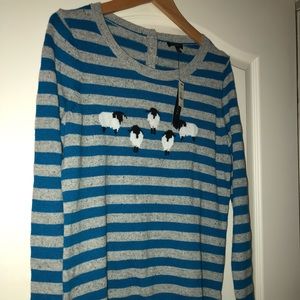 Talbots striped sheep wool sweater